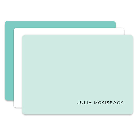 Aqua Mist Flat Note Card Collection - Raised Ink